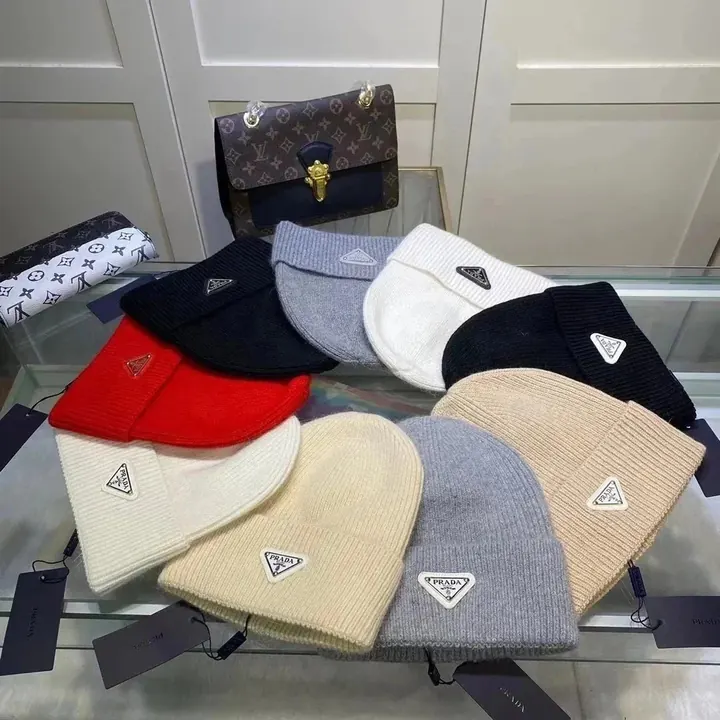 Prada Triangle Logo Beanie