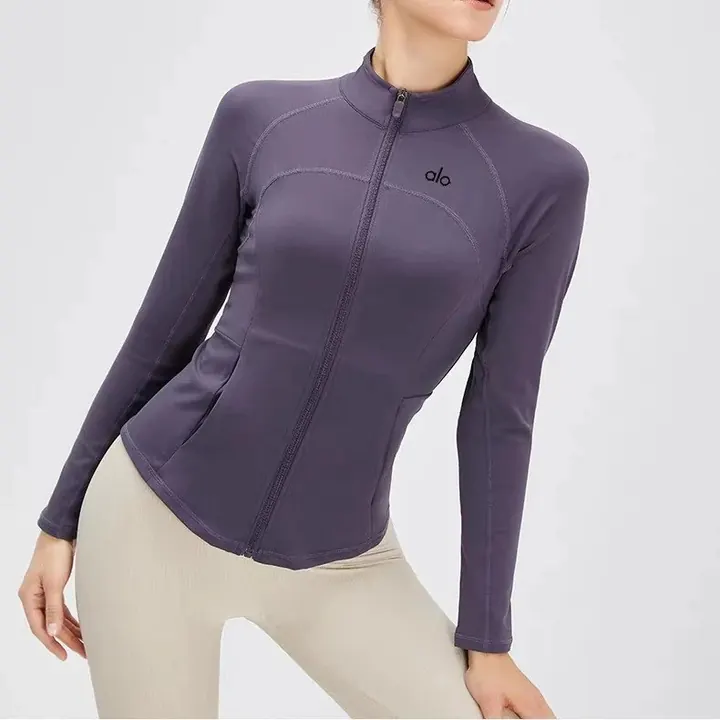 Alo High-Waisted Zip-Up Long Sleeve Performance Top