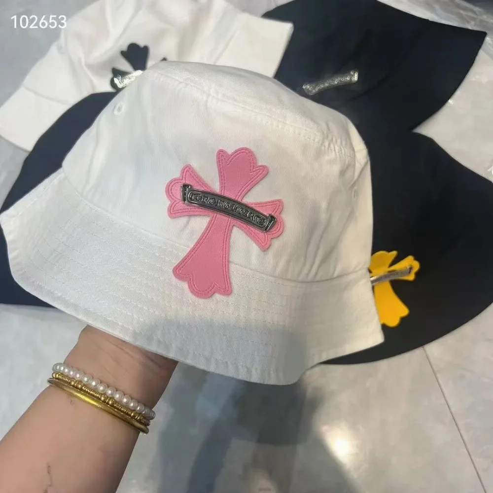 Chrome Hearts Pink Cross Embroidered Bucket Hat