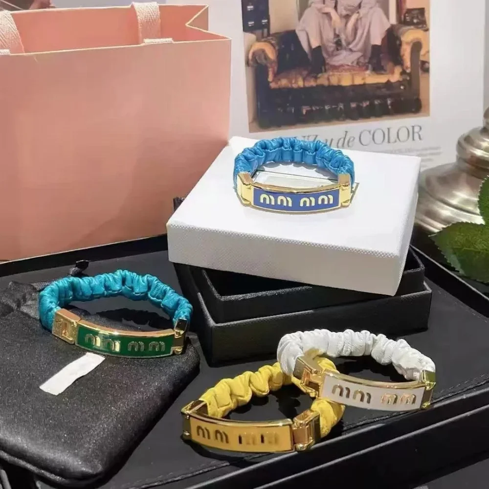 Miu Miu Enamel Logo Plate Bracelet
