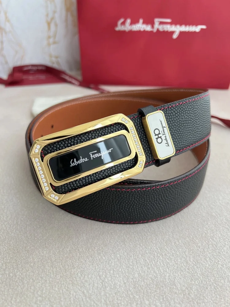 Salvatore Ferragamo Gancini Crystal-Embellished Belt