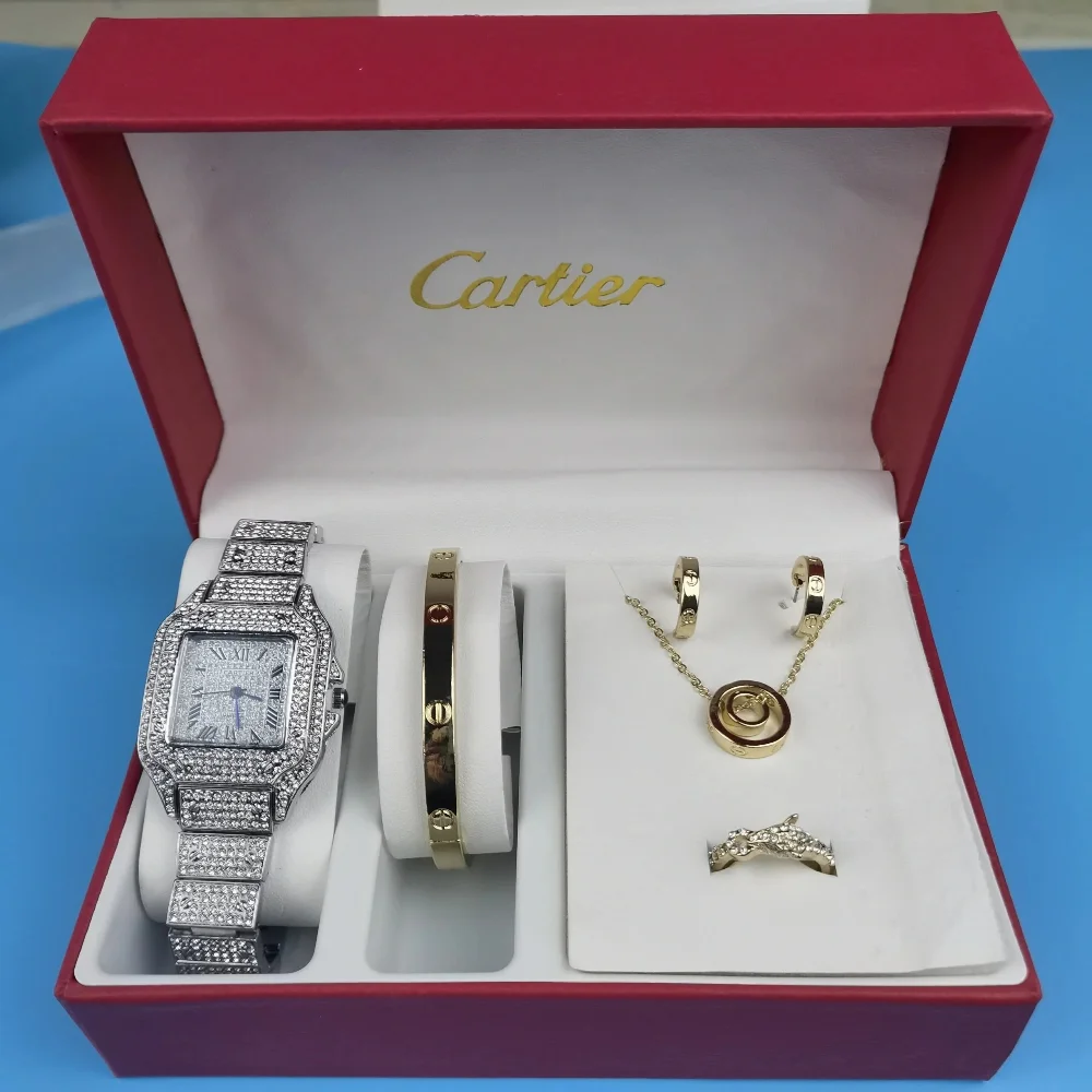 Cartier Santos-Dumont Watch and Jewelry Set