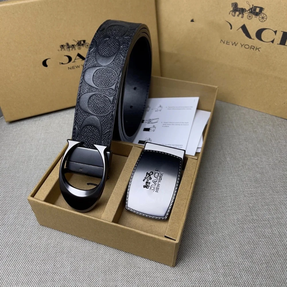 Coach Signature C Print Leather Belt