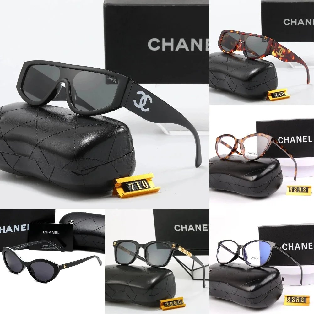 Chanel Black and tortoiseshell acetate sunglasses with CC logo temples