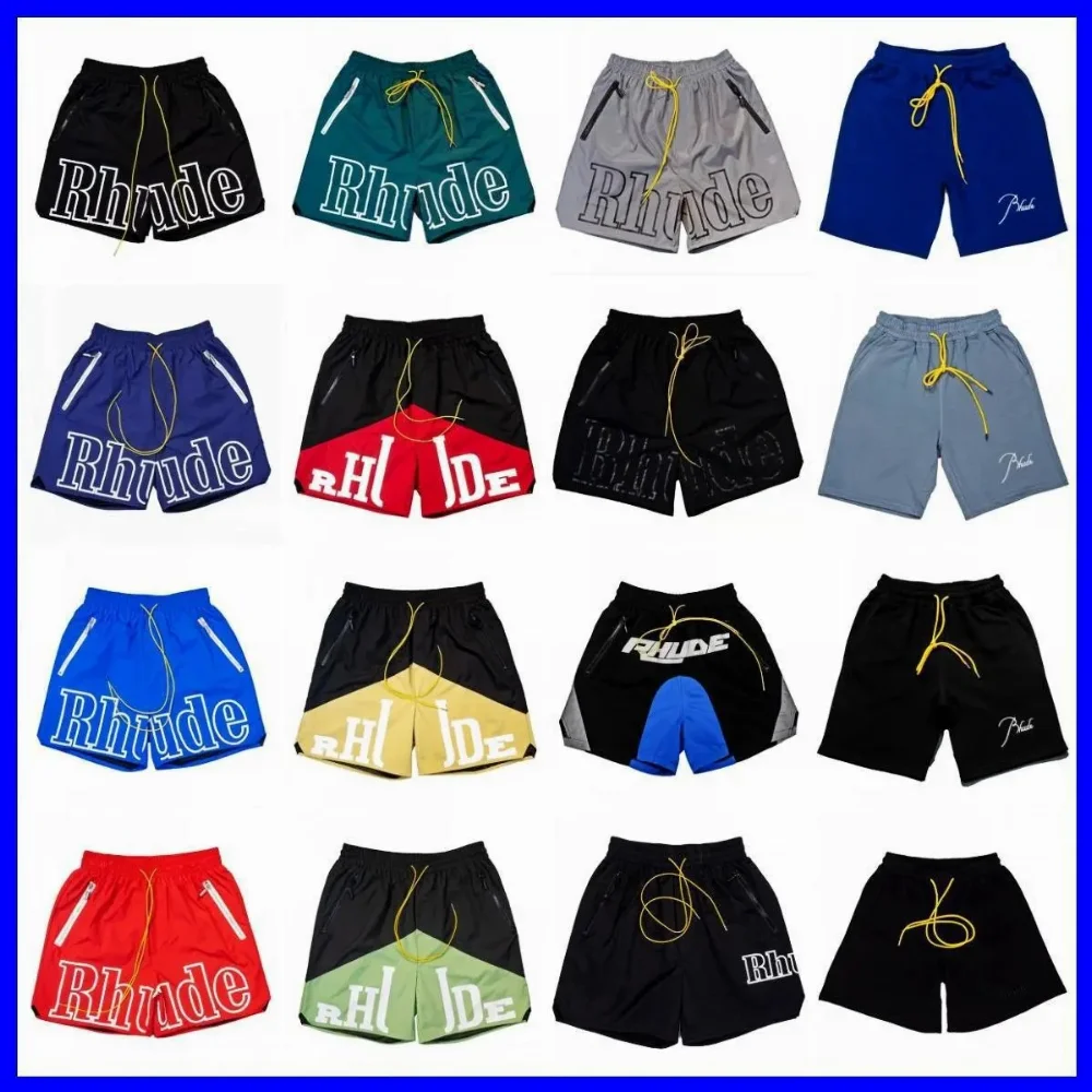 Rhude Logo Print Drawstring Shorts