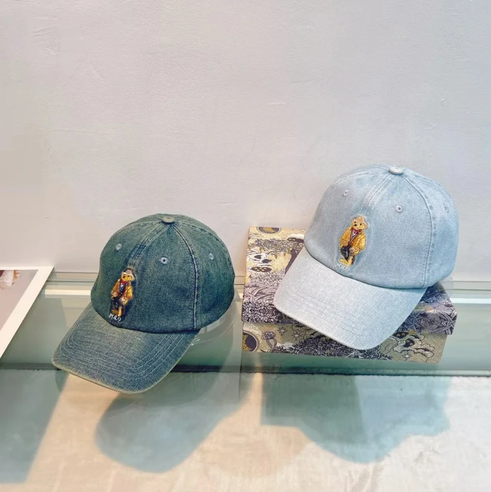 Polo Ralph Lauren Bear Embroidery Denim Cap