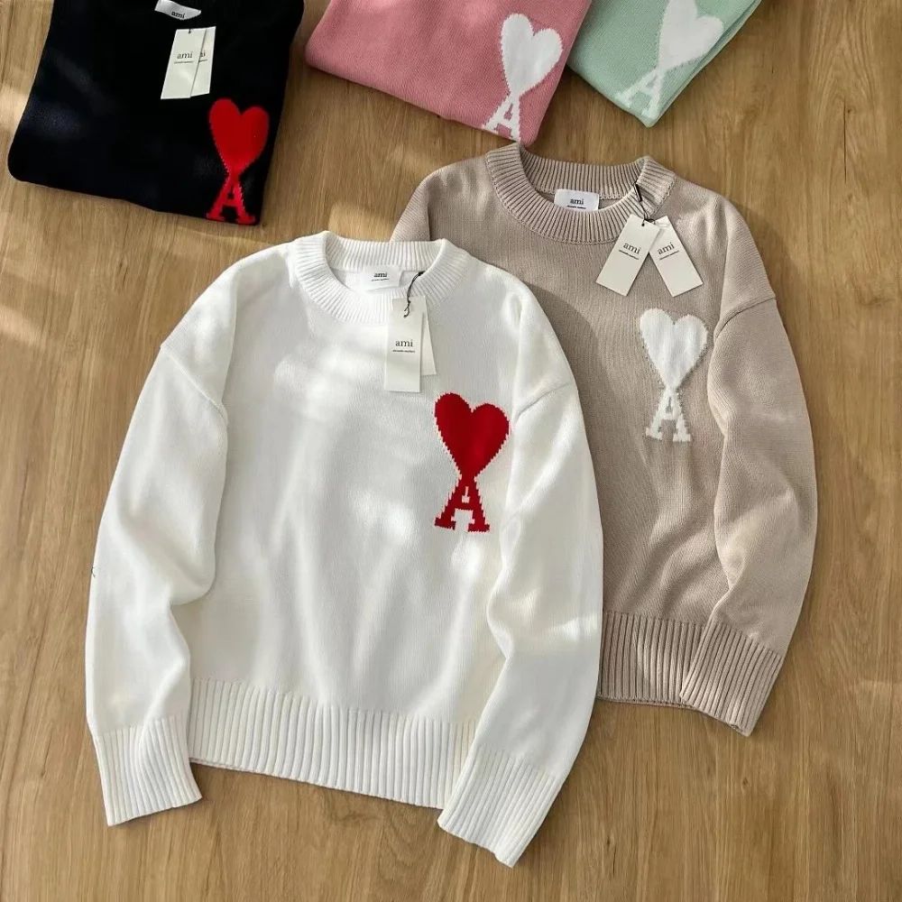 Ami Heart and A Logo Knit Sweater