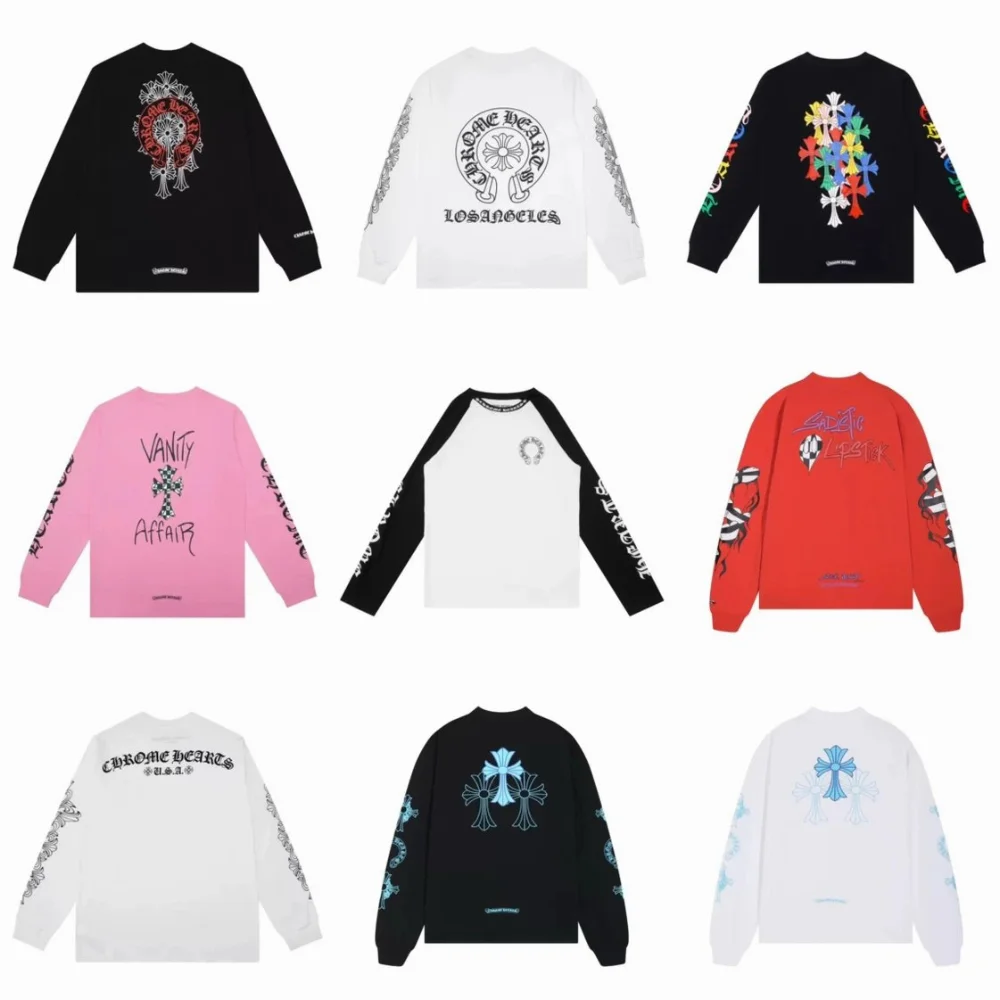 Chrome Hearts Cross Print Long Sleeve T-Shirt
