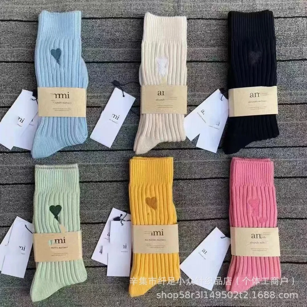 Alessandro Mattiussi Heart Embroidery Ribbed Socks