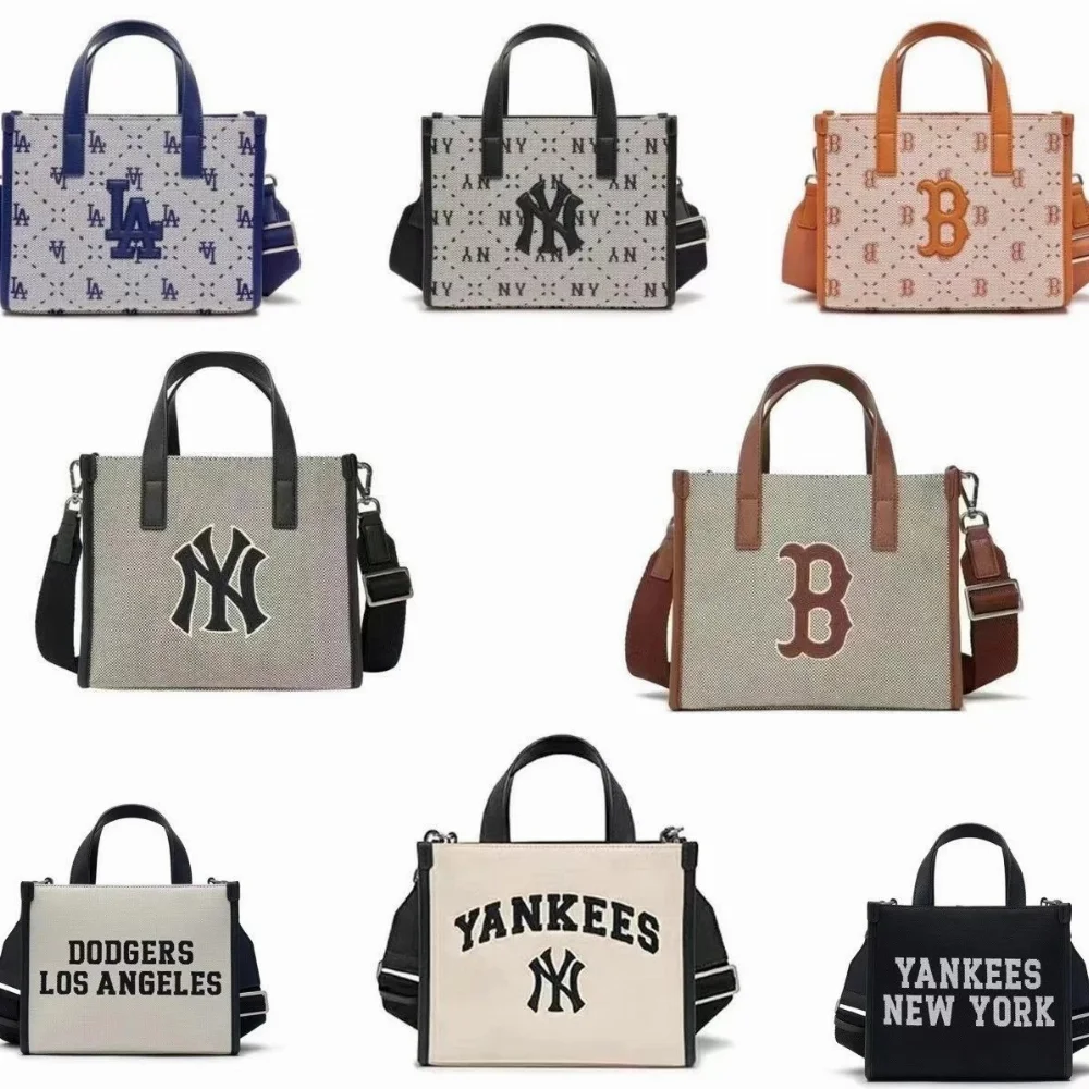 MLB NY Yankees LA Dodgers Logo Canvas Tote