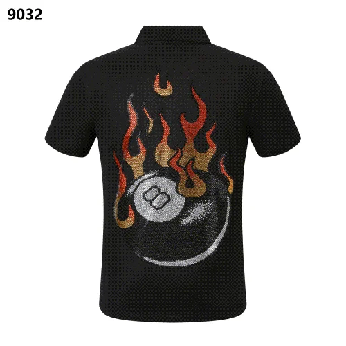 Plein Crystal-Embellished Skull and Flame Graphic Polo Shirt