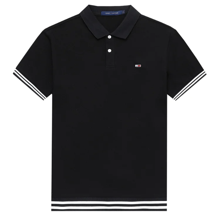 Tommy Hilfiger Striped Cuff and Hem Polo Shirt