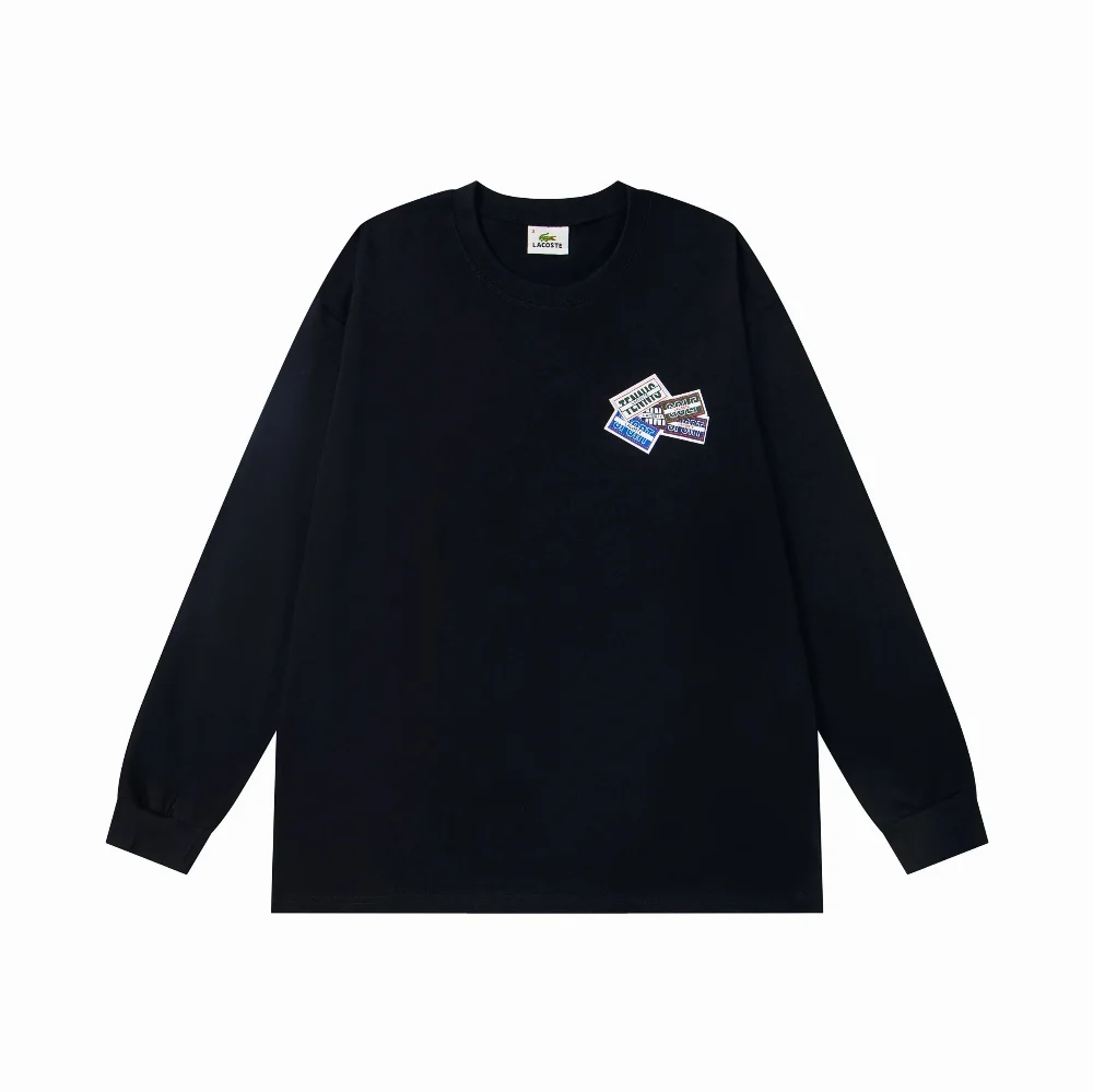 Lacoste Multi-Label Patch Graphic Long-Sleeve T-Shirt
