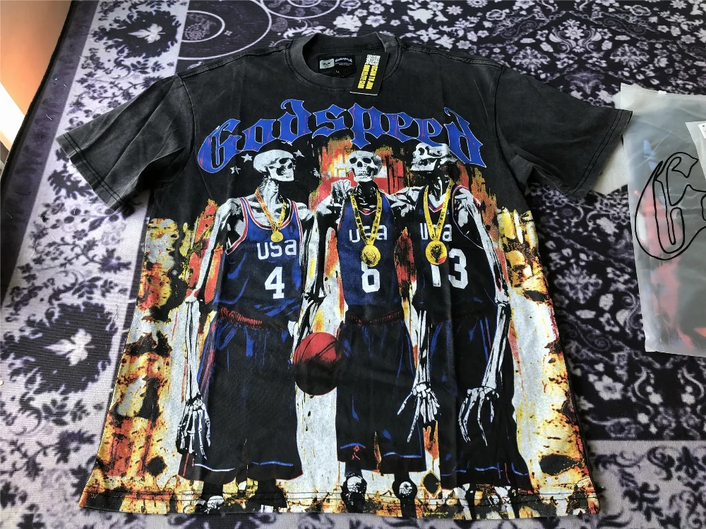 Godspeed Skeleton USA Basketball Graphic T-Shirt
