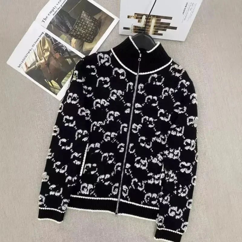 Gucci GG Monogram Knit Zip-Up Cardigan and Crewneck Sweaters