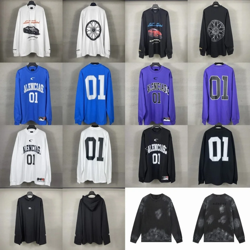 Balenciaga 01 Graphic Long-Sleeve T-Shirt