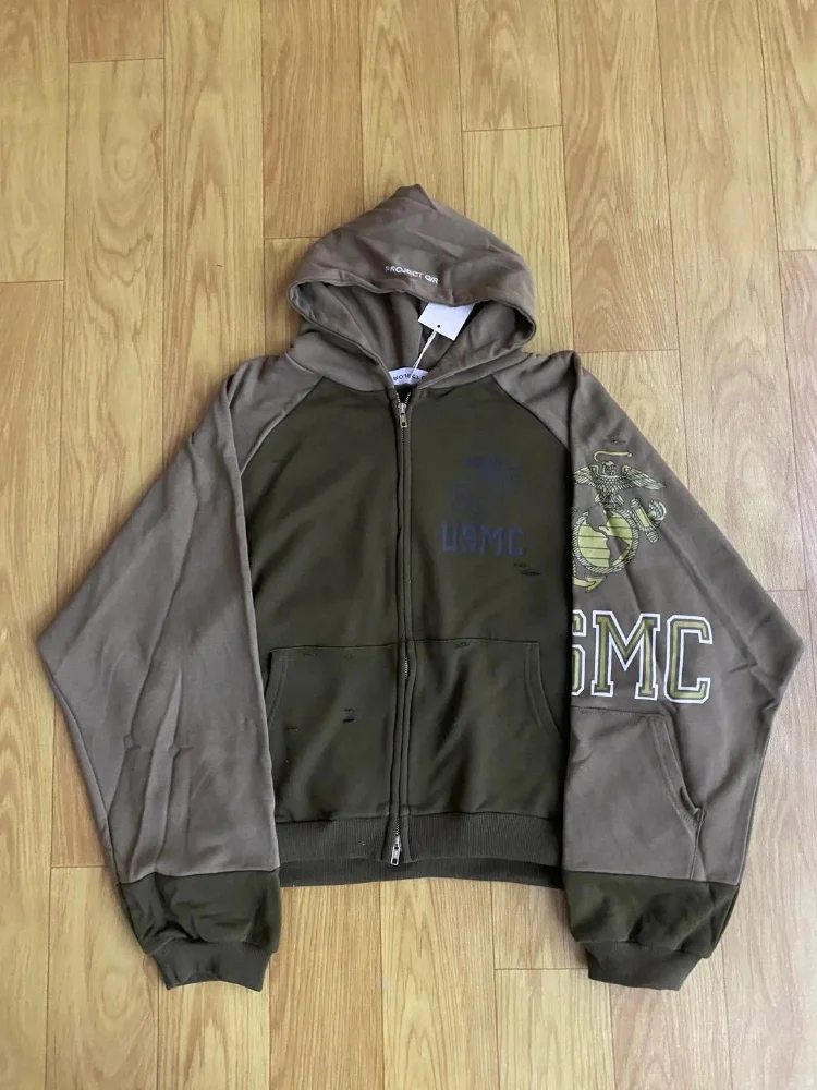 PROJECT 9R USMC Graphic Zip-Up Hoodie
