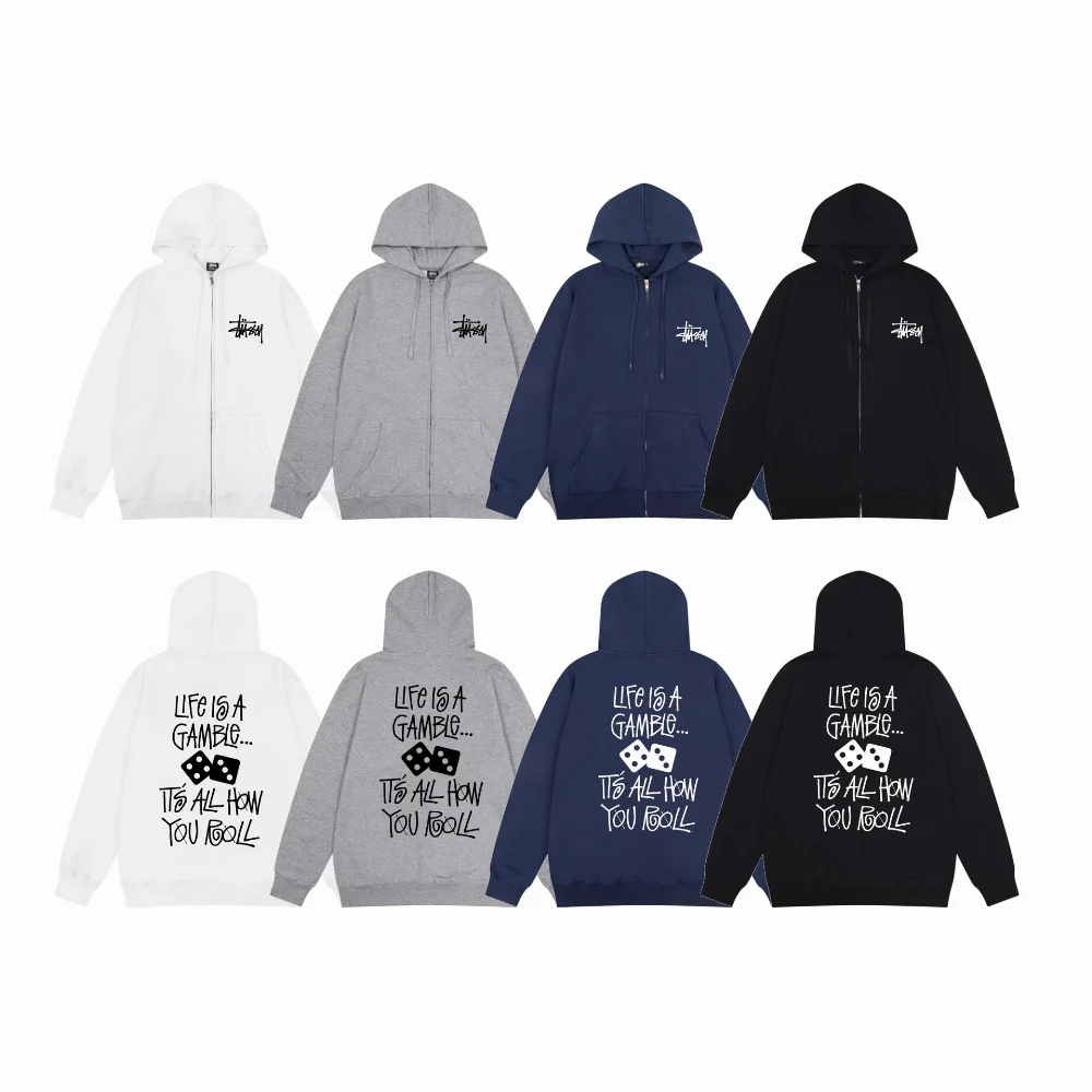 Stussy Life Is A Gamble Dice Print Zip-Up Hoodie