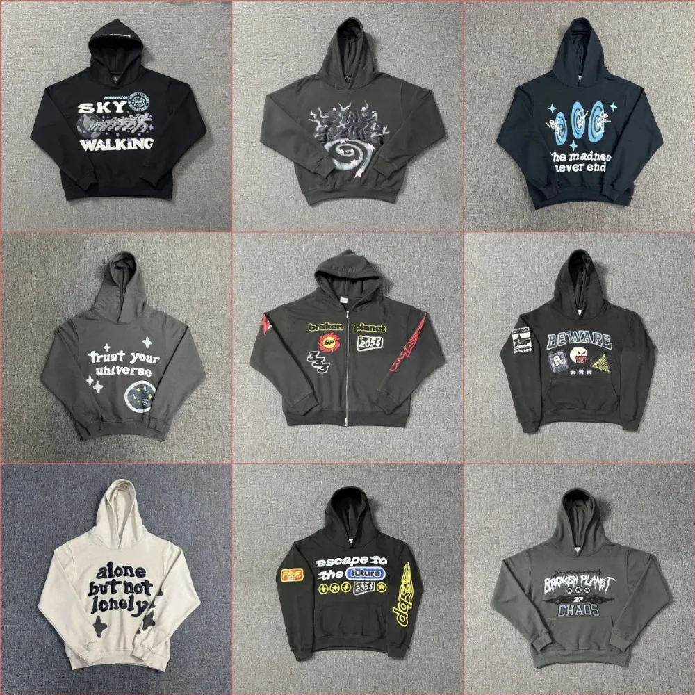 Broken Planet Graphic Print Hoodie