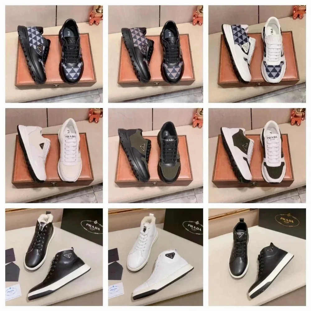 Prada Triangle Logo Patch Sneakers