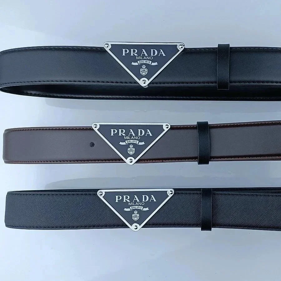 Prada Triangle Logo Belt