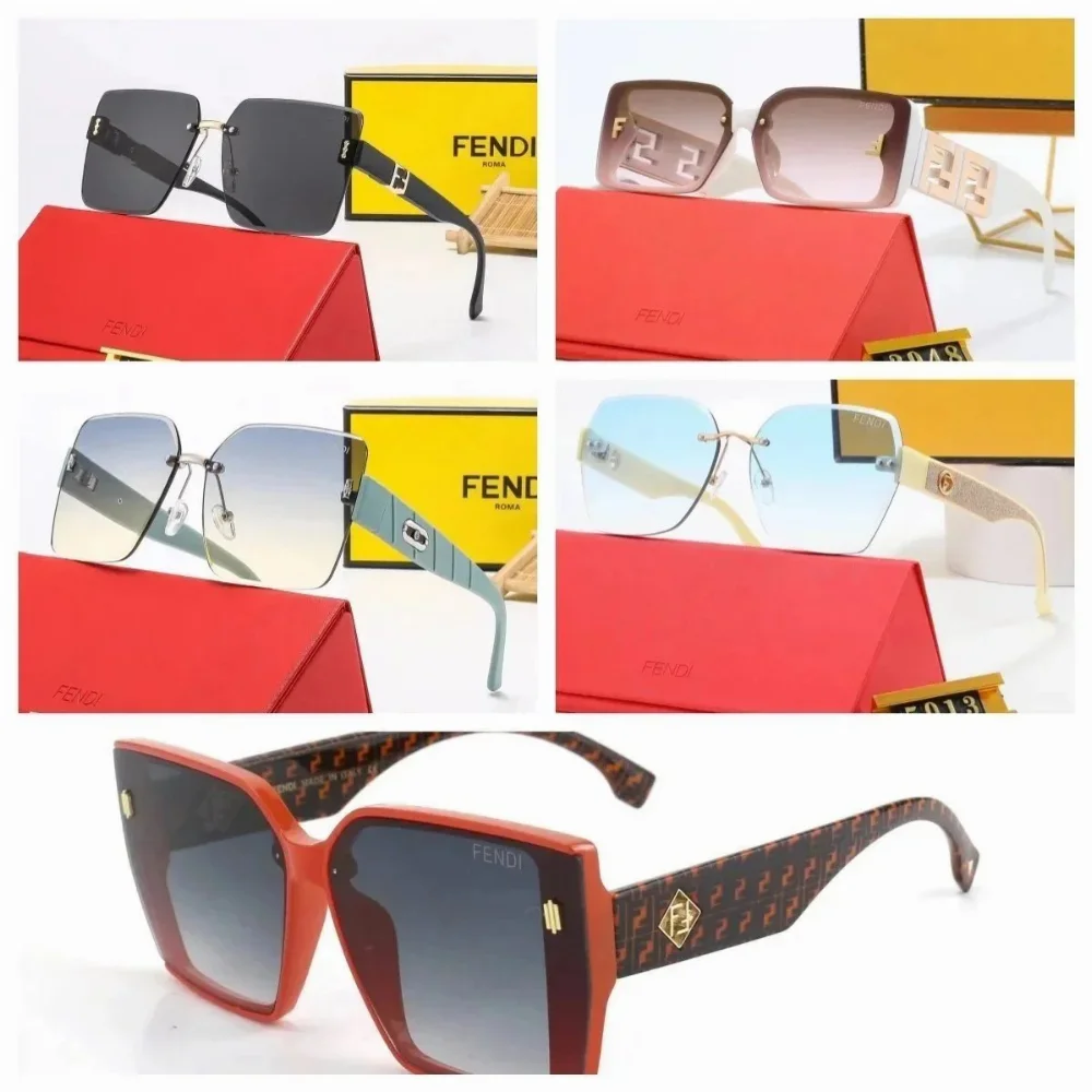 Fendi FF Logo Square Frame Sunglasses
