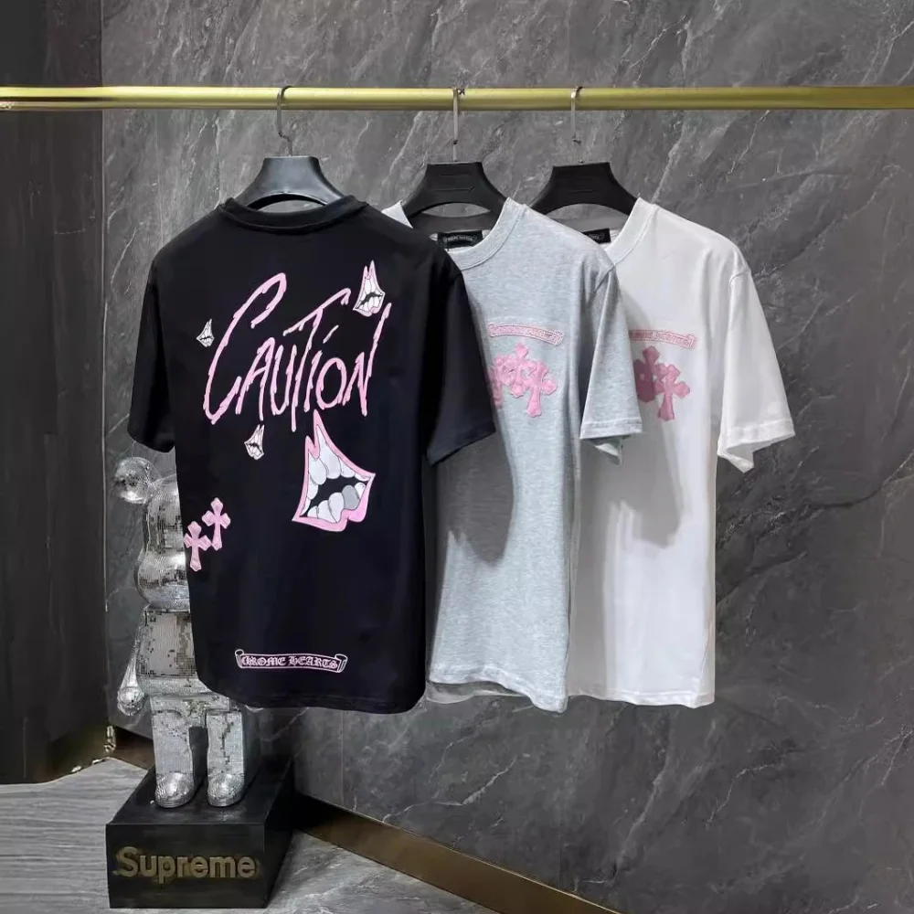 Chrome Hearts Caution Graphic Print T-Shirt