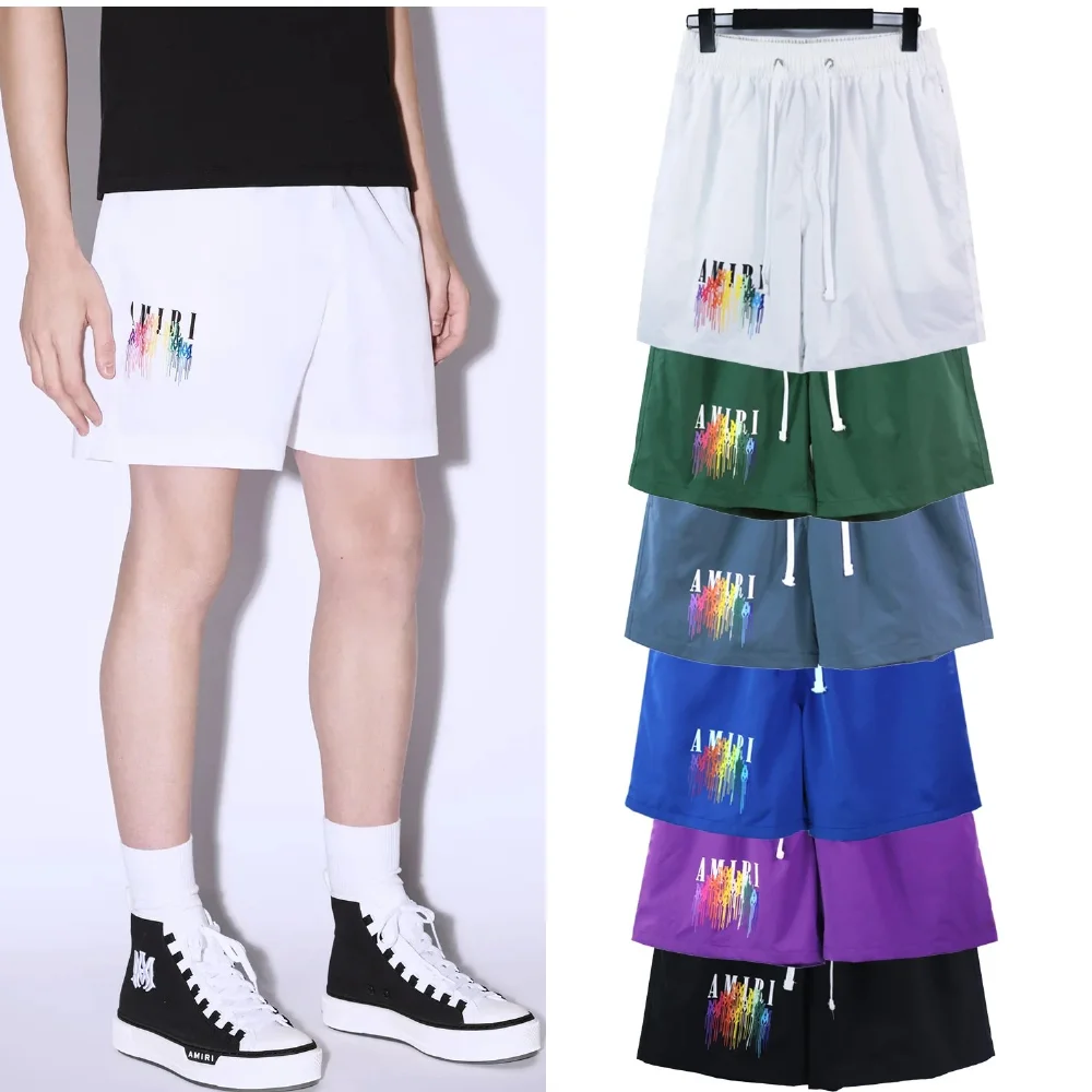 AMIRI Rainbow Drip Logo Shorts