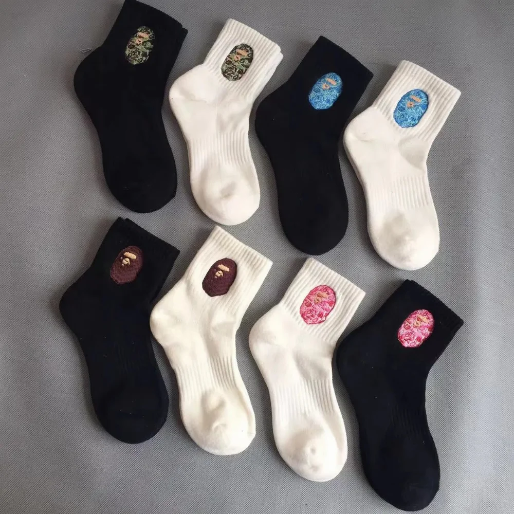 BAPE Ape Head Embroidered Mid-Calf Socks