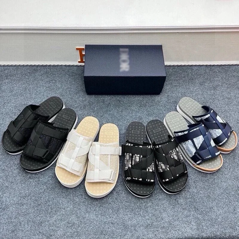 Dior Oblique Print Strap Slide Sandals