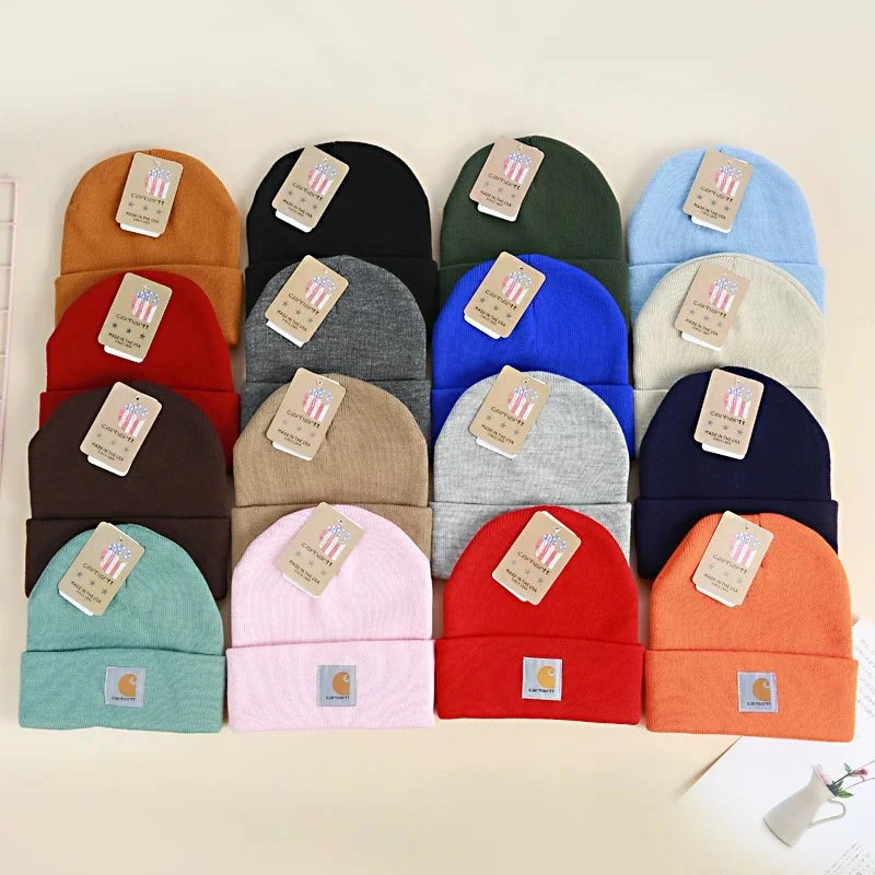 Carhartt Ribbed knit beanie with folded cuff and small front logo patch