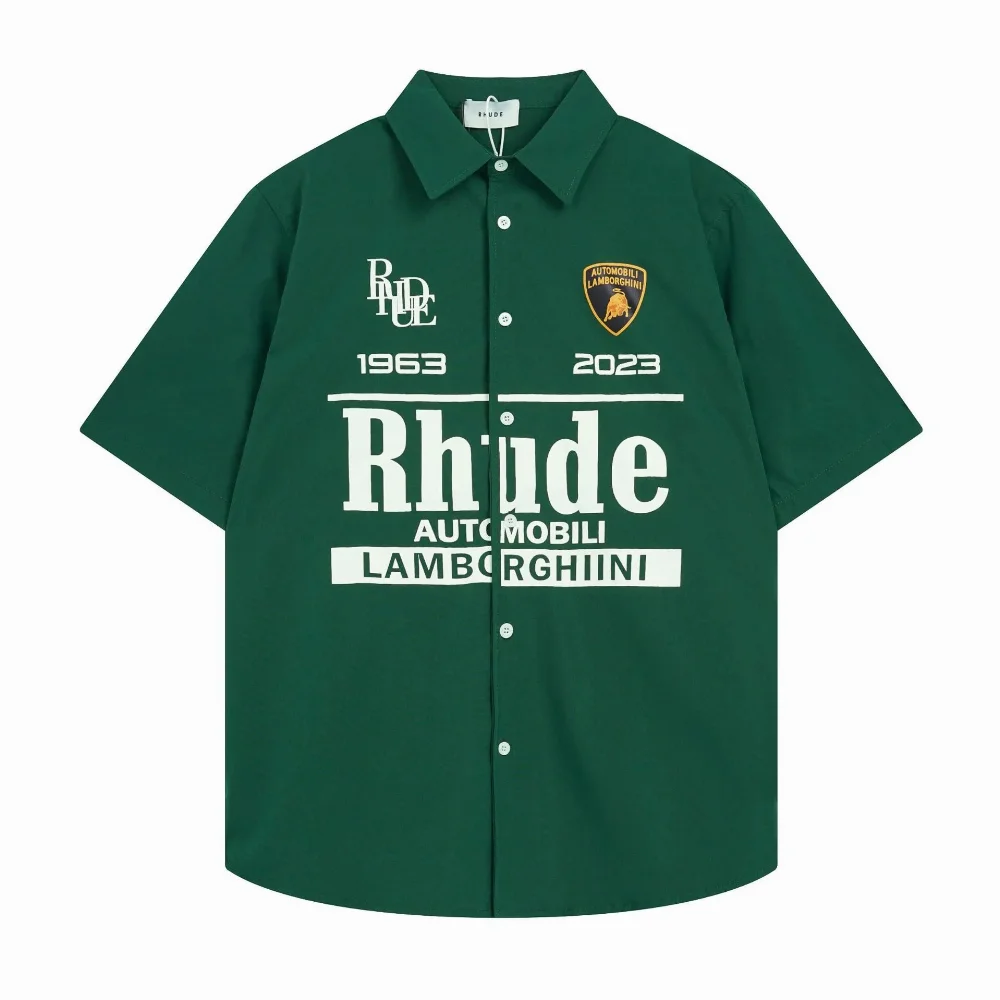 Rhude Lamborghini Collaboration Short-Sleeve Button-Up Shirt