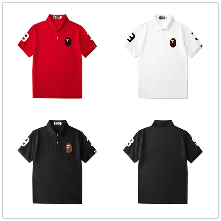 A Bathing Ape Camouflage Ape Head Embroidery Polo Shirt