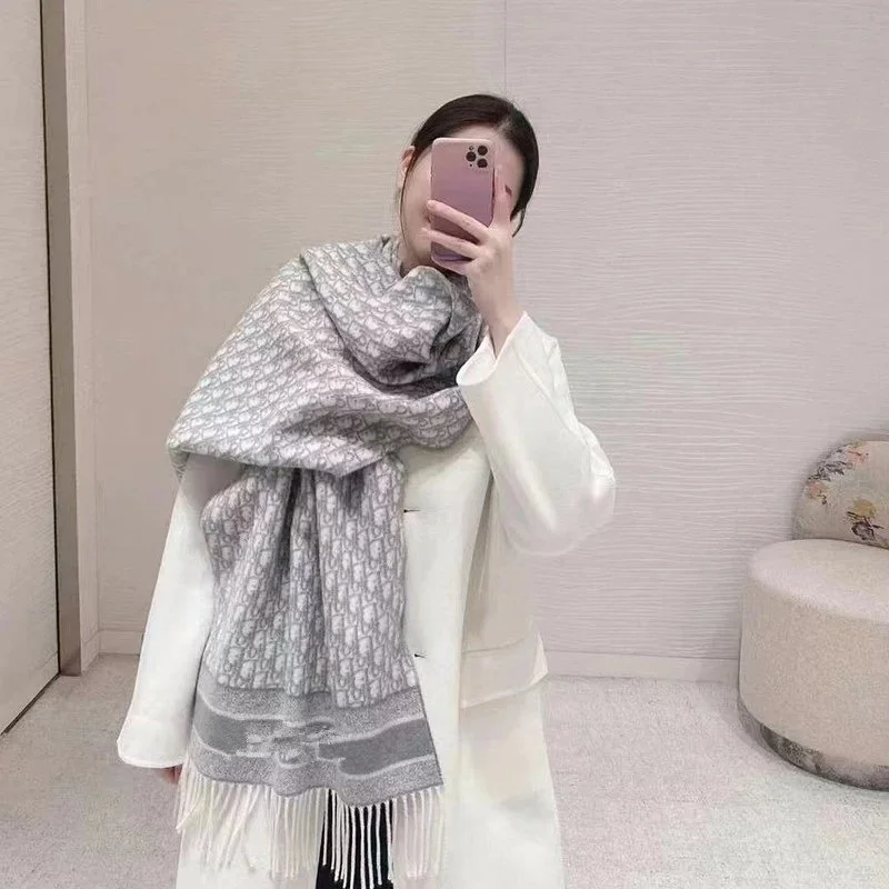 Dior Oblique Logo Print Scarf