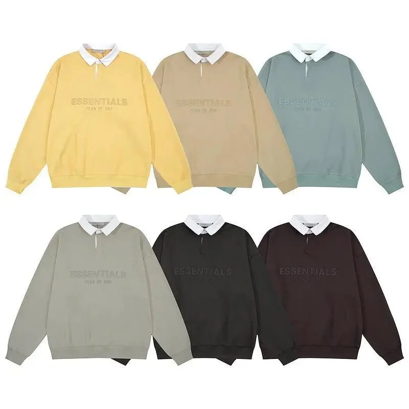 Essentials Embroidered Logo Collared Sweatshirt