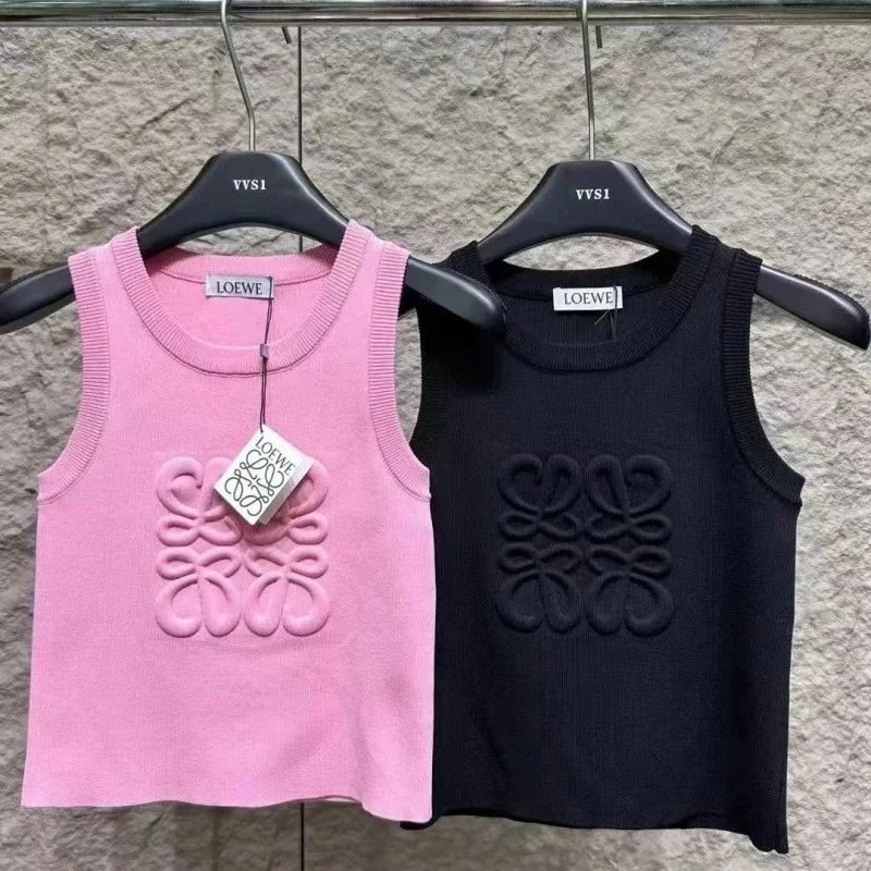 Loewe Anagram Embossed Knit Sleeveless Top