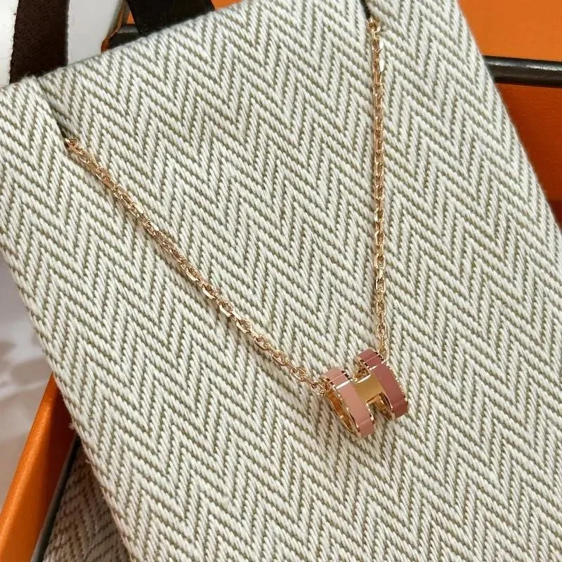 Hermes H Charm Necklace