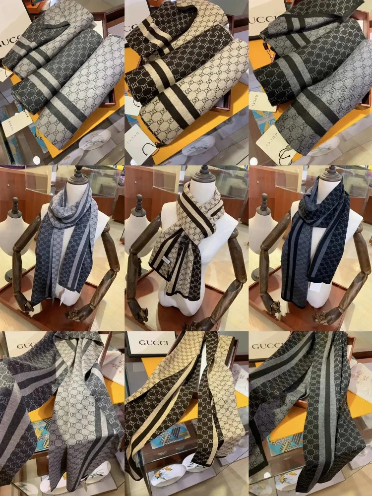 Gucci GG Monogram Stripe Scarf