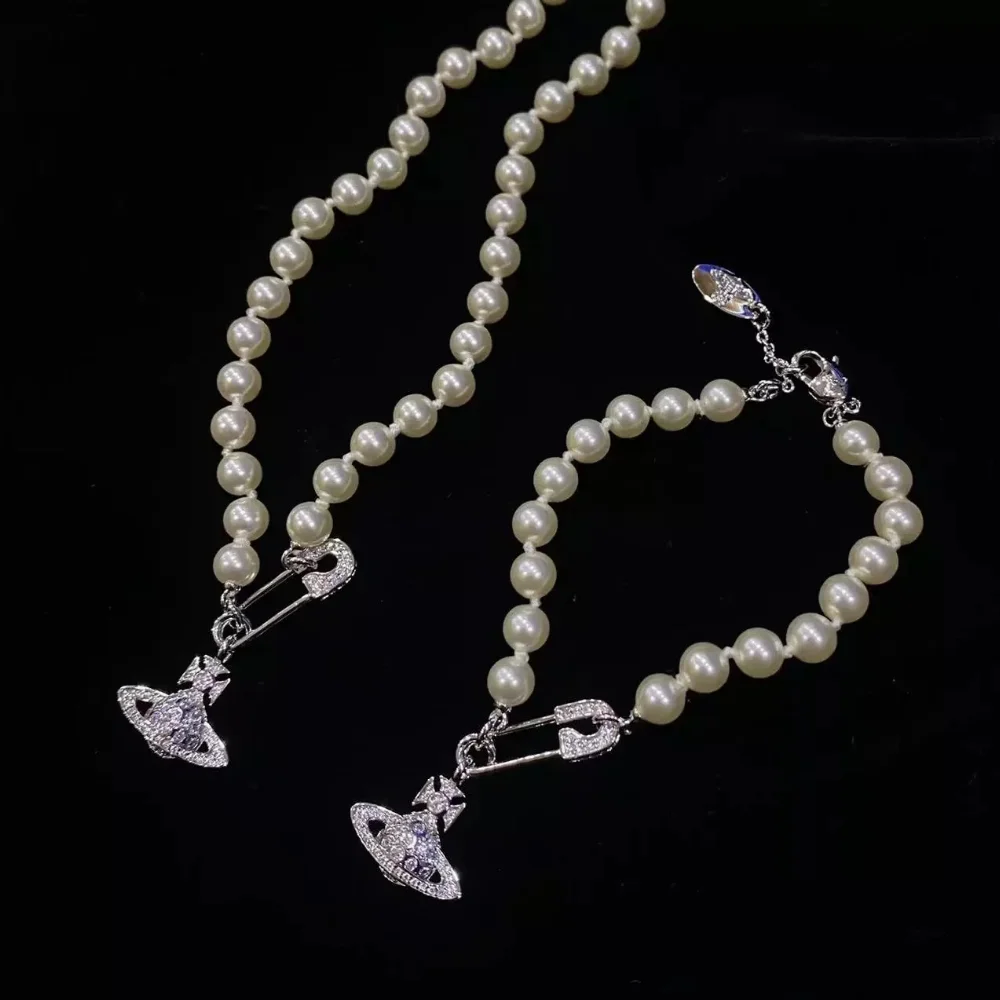 Vivienne Westwood Orb Pearl Necklace and Bracelet Set