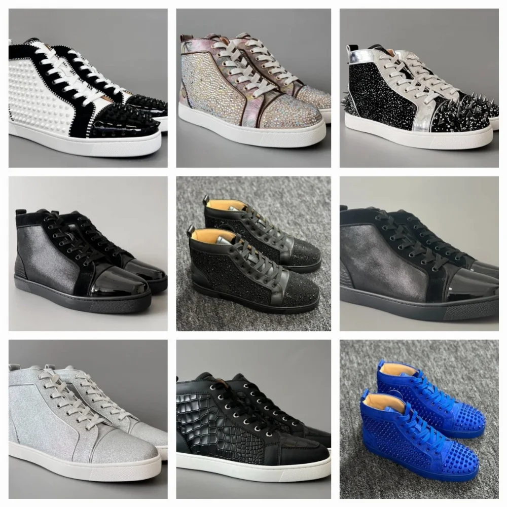 Christian Louboutin Louis Junior Spikes High-Top Sneakers