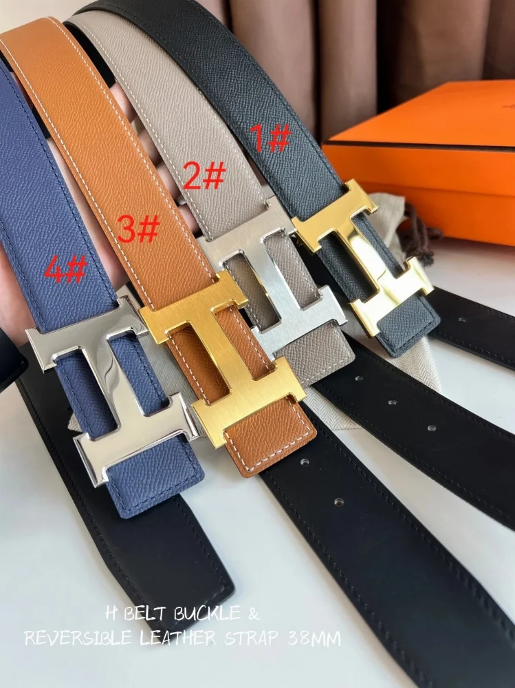 Hermes H Buckle Reversible Leather Belt