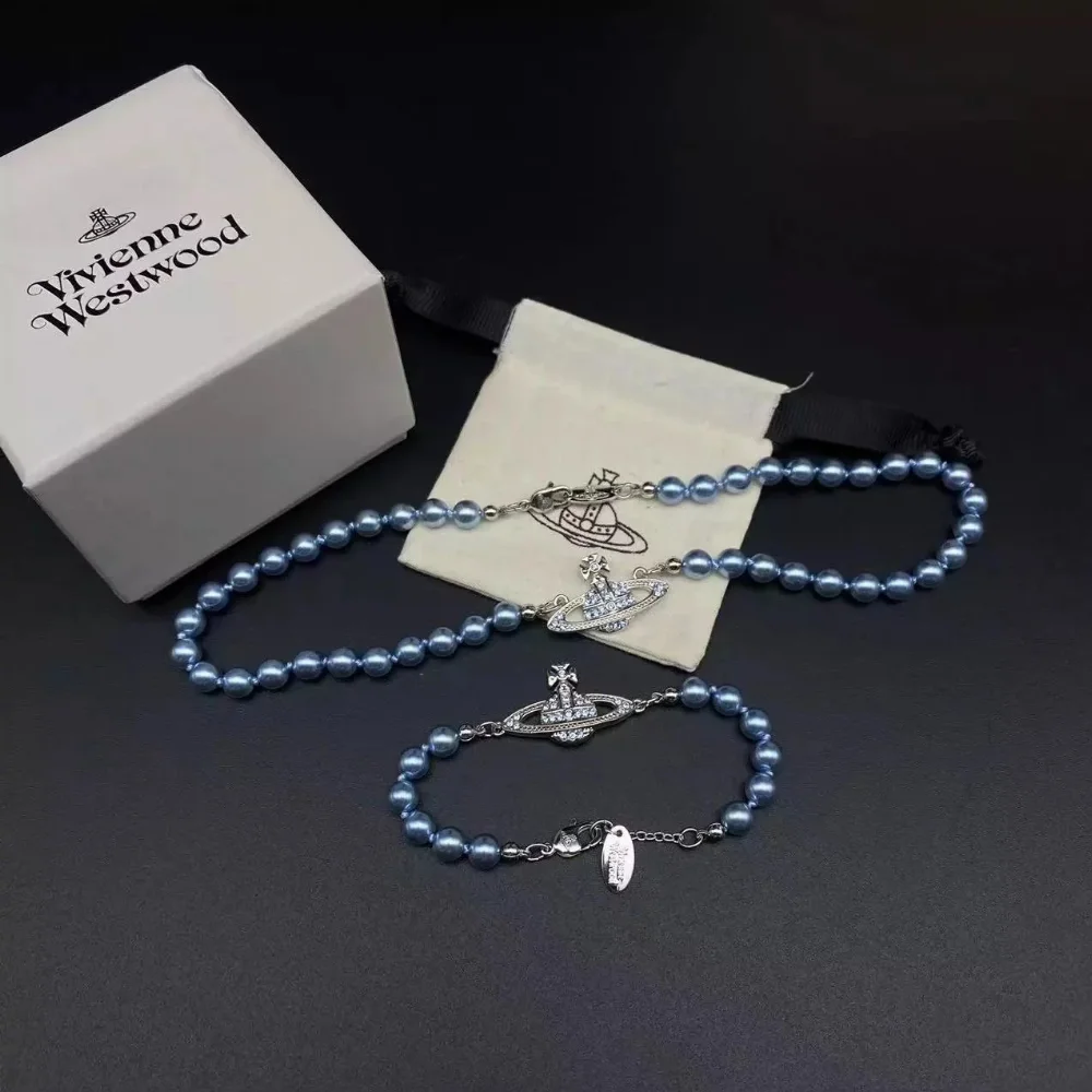Vivienne Westwood Orb Pearl Bracelet and Necklace Set