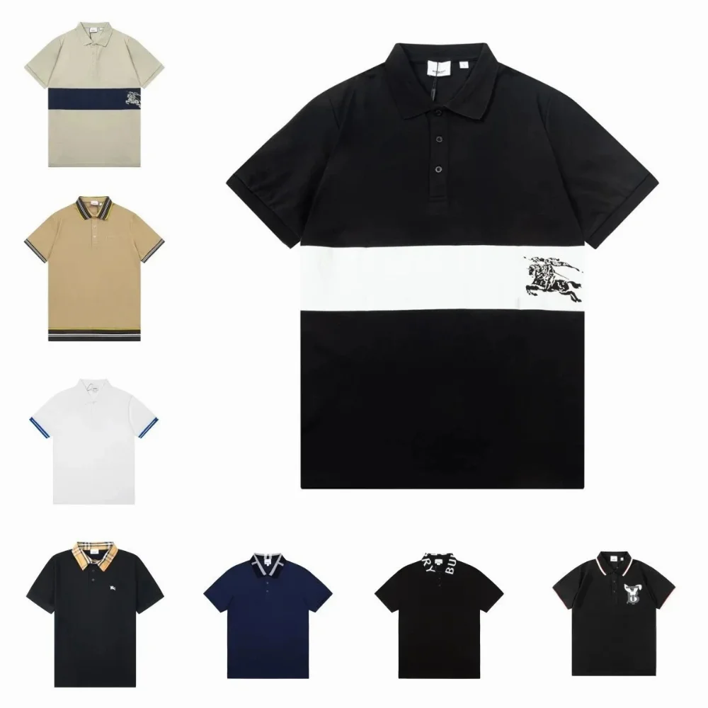 Burberry Equestrian Knight Logo Colorblock Polo Shirt