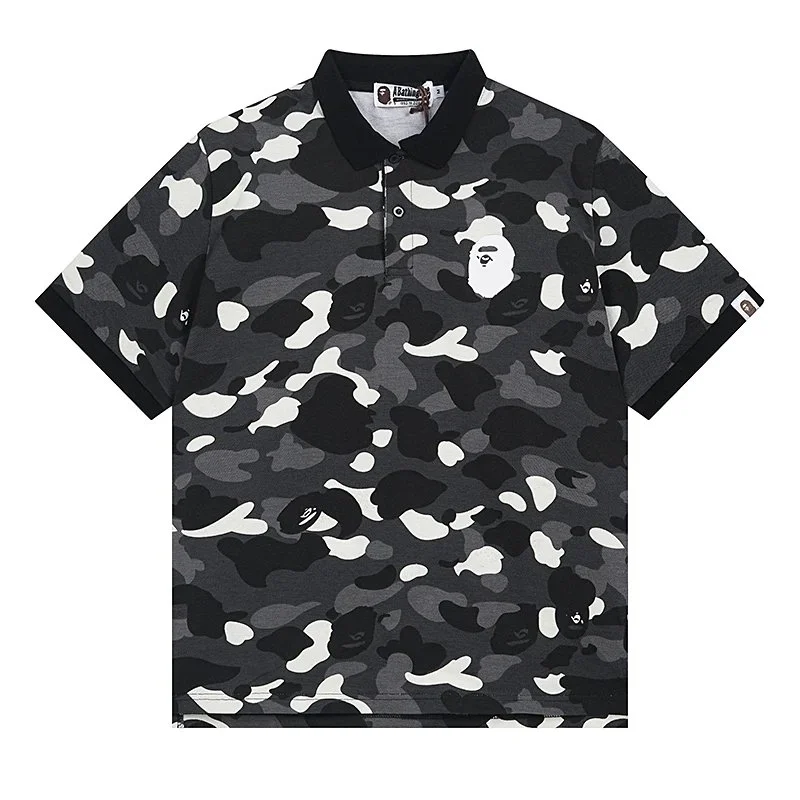 BAPE Camouflage Ape Head Print Polo Shirt