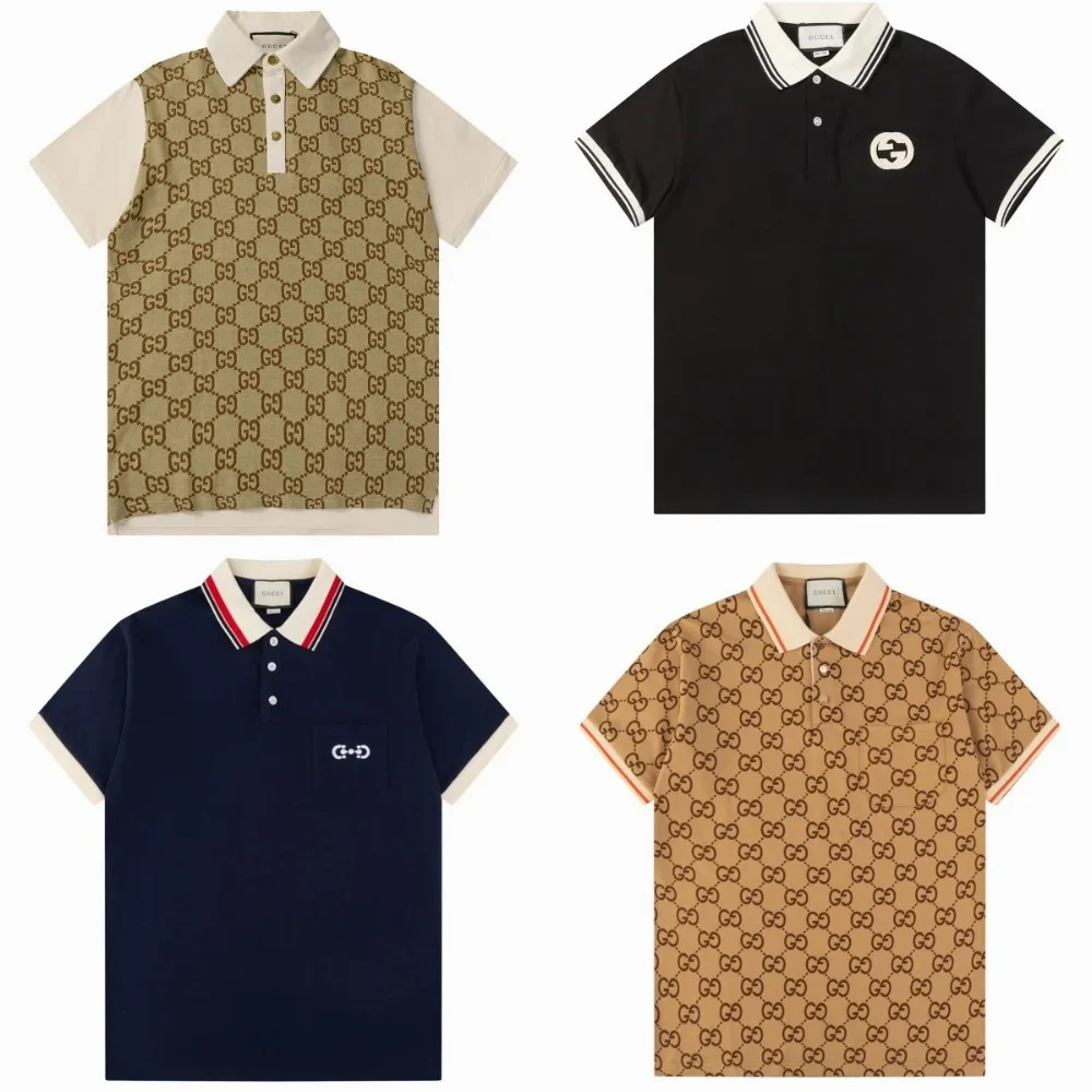 Gucci GG Monogram and Interlocking G Logo Polo Shirt