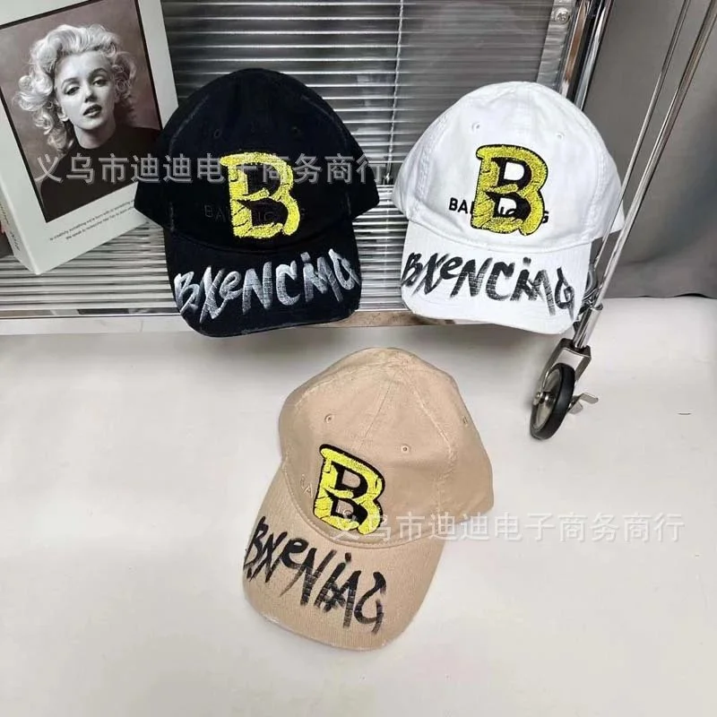 Balenciaga B Logo Graffiti Embroidery Baseball Cap