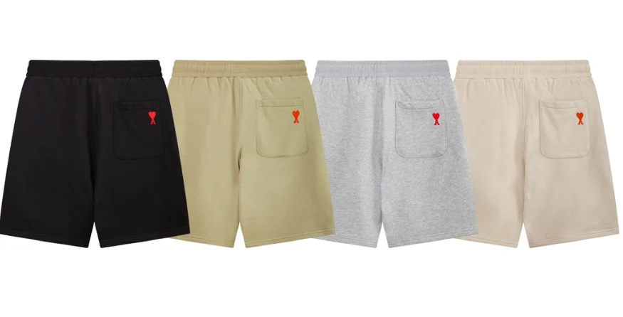 Ami Paris Heart Logo Pocket Shorts