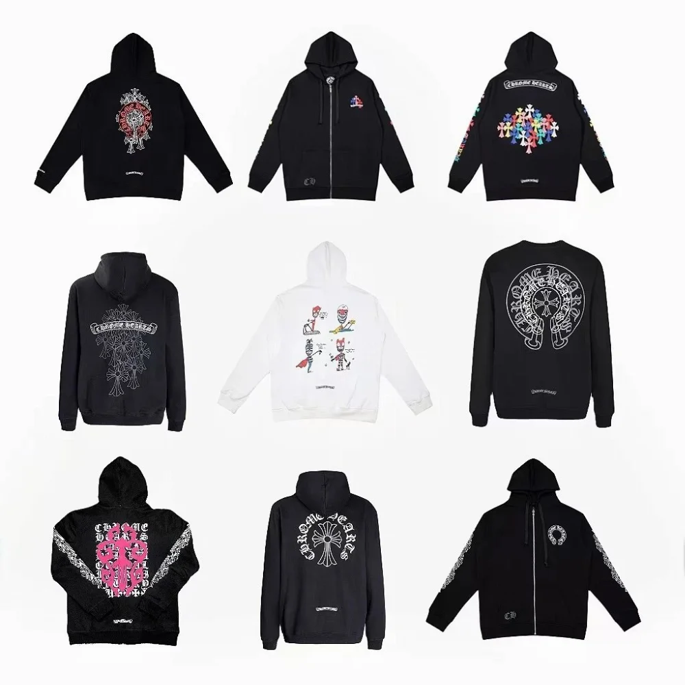 Chrome Hearts Cross Graphic Hooded Zip-Up Jacket