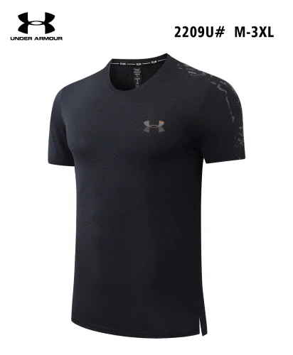 Under Armour Black performance fabric short-sleeve t-shirt with side slit and subtle