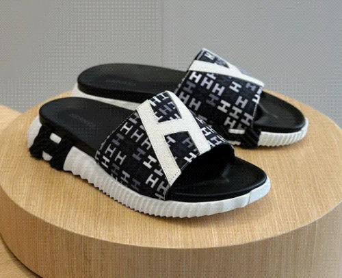 Hermes H Logo Strap Slide Sandals